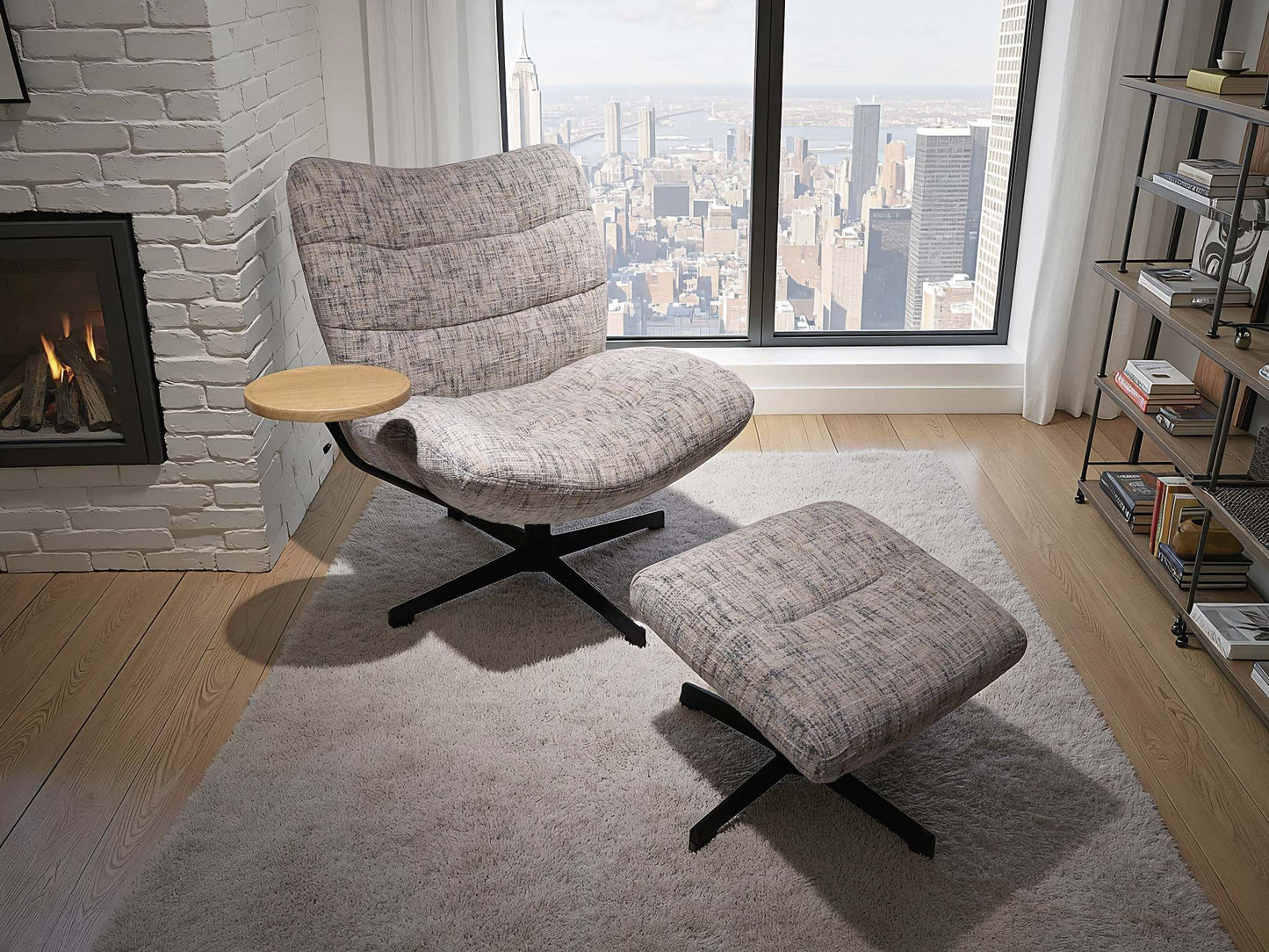 AROLA Loungesessel inkl. Hocker und Ablagetisch